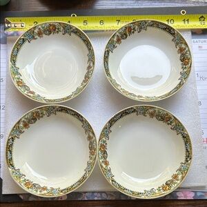 Haviland “Chanson” France Porcelain Fruit  Bowls - White with Gold Trim set of 4